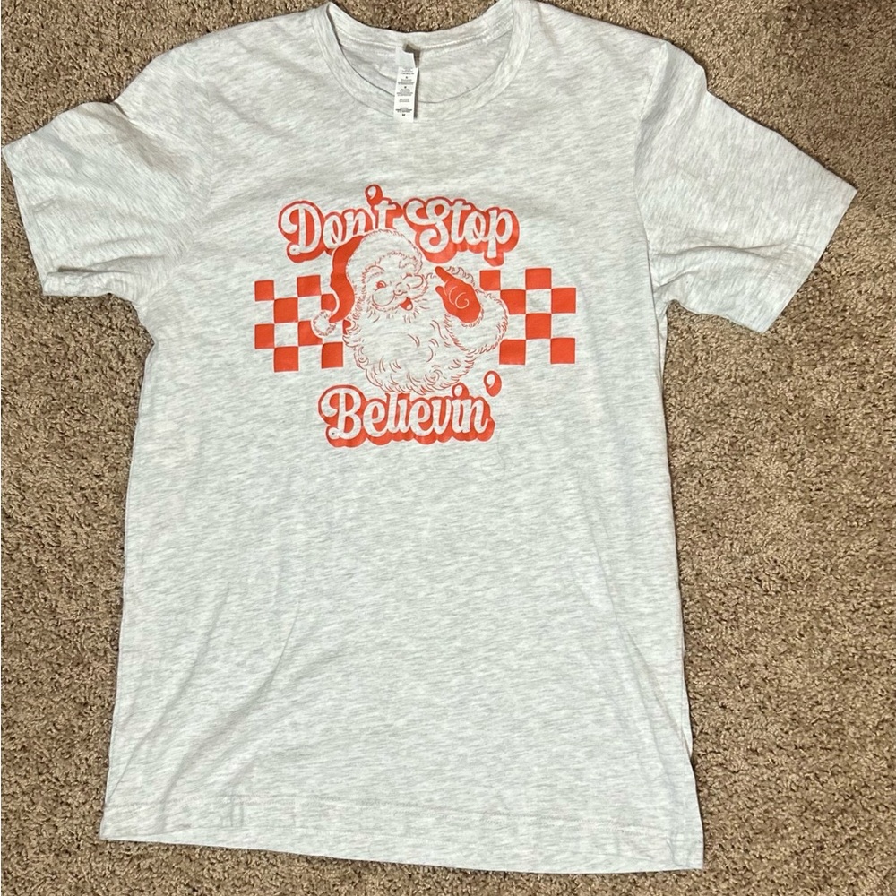 Bella Canvas Light Gray Short Sleeve Tee with Orange Graphic